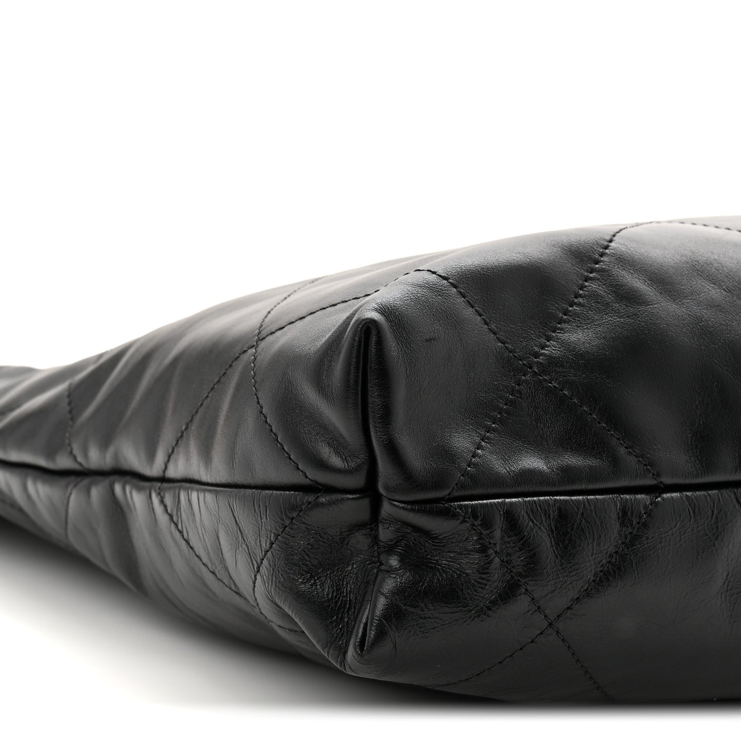 Shiny Calfskin Quilted Small Chanel 22 Black