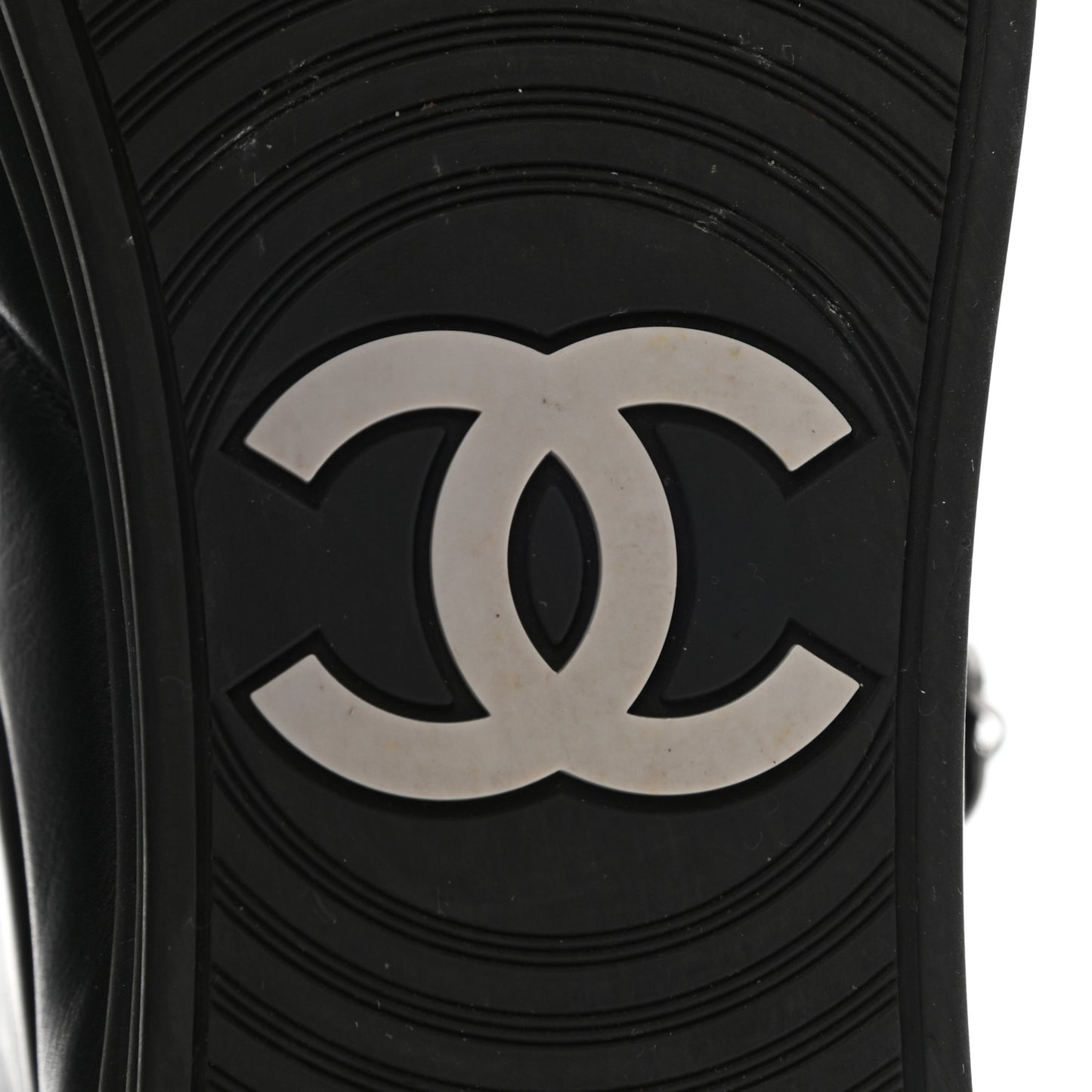 Lambskin Zipped Chain CC Sneakers 40.5 Black