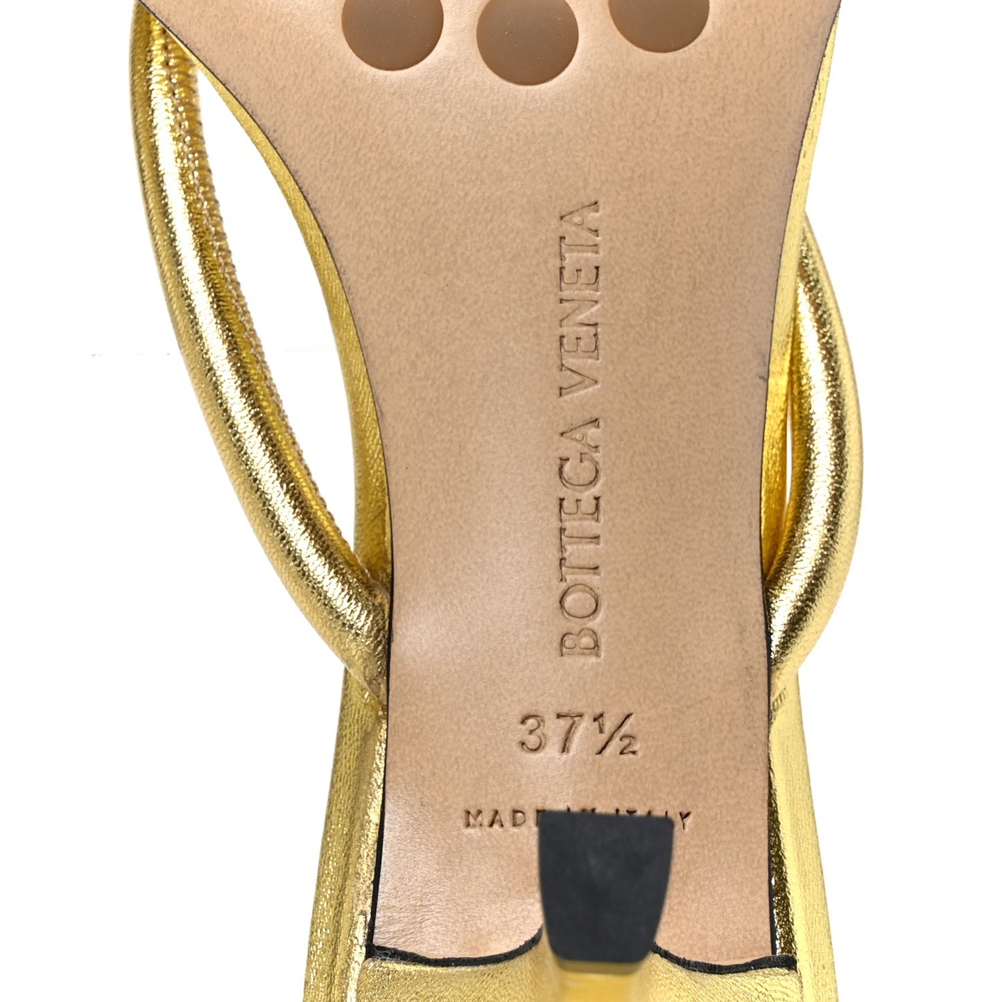 Metallic Nappa Blink Knot Mule Sandals 37.5 Gold
