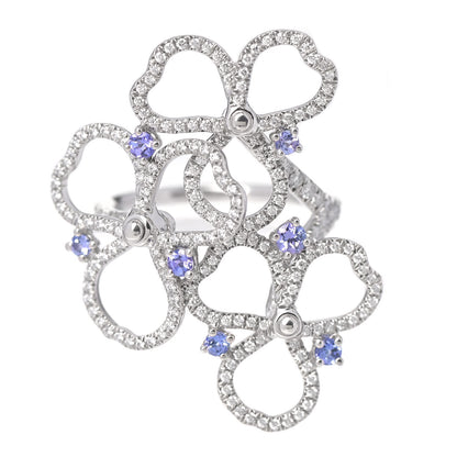 Tiffany Platinum Diamond Tanzanite Paper Flowers Open Cluster Ring 50 5.5 1 of 7