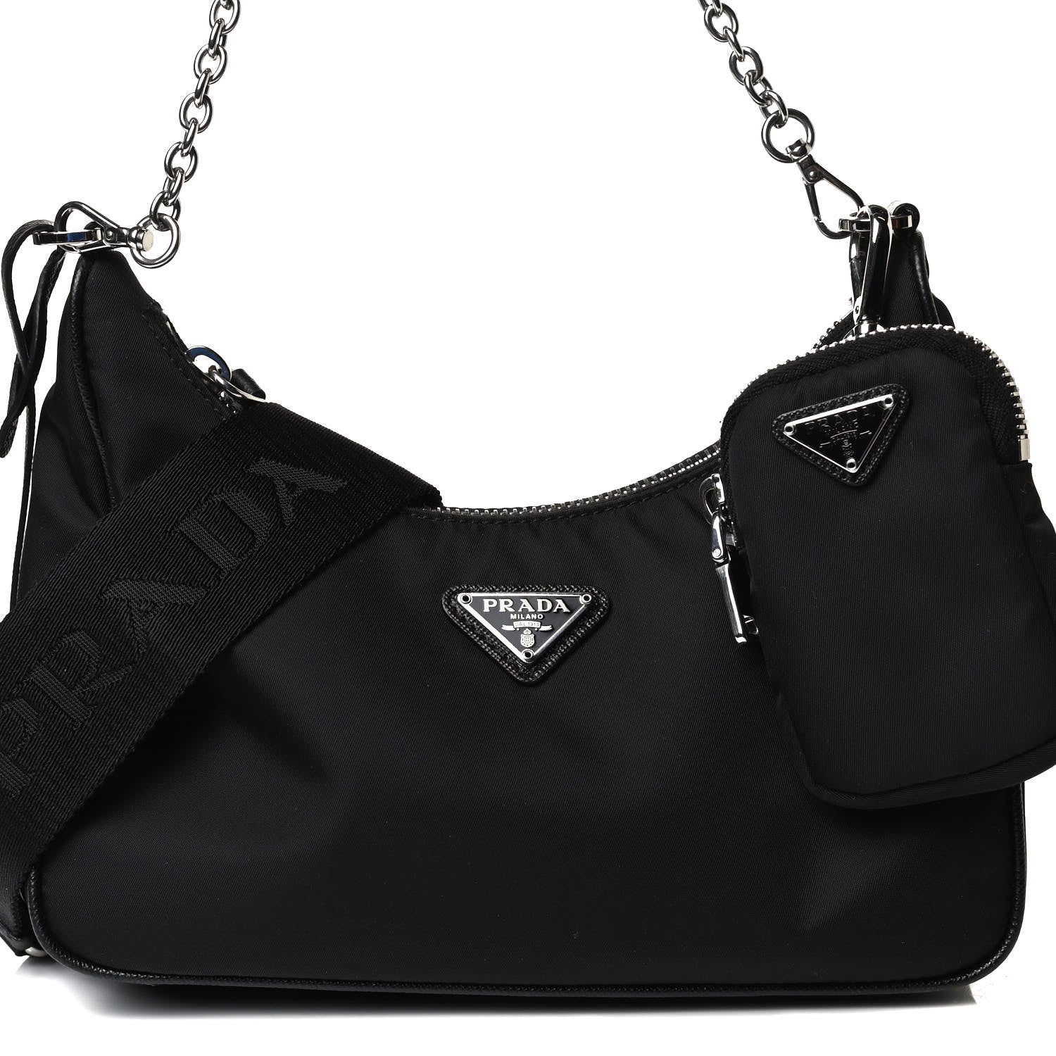 Prada Nylon Re-Edition 2005 Shoulder Bag Black 15 of 17