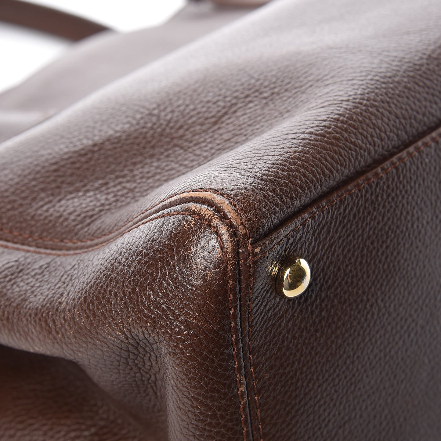 Calfskin Cerf Executive Shopper Tote Brown