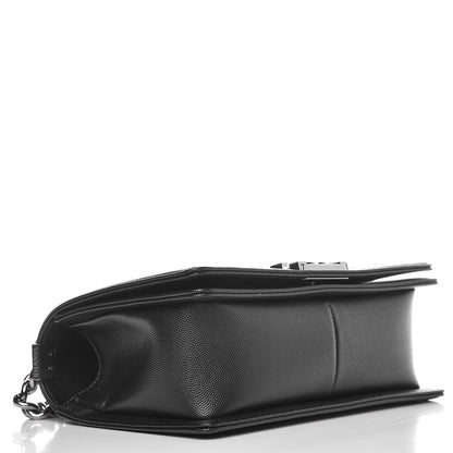 Chanel Caviar Chevron Quilted Medium Boy Flap Black 4 of 8