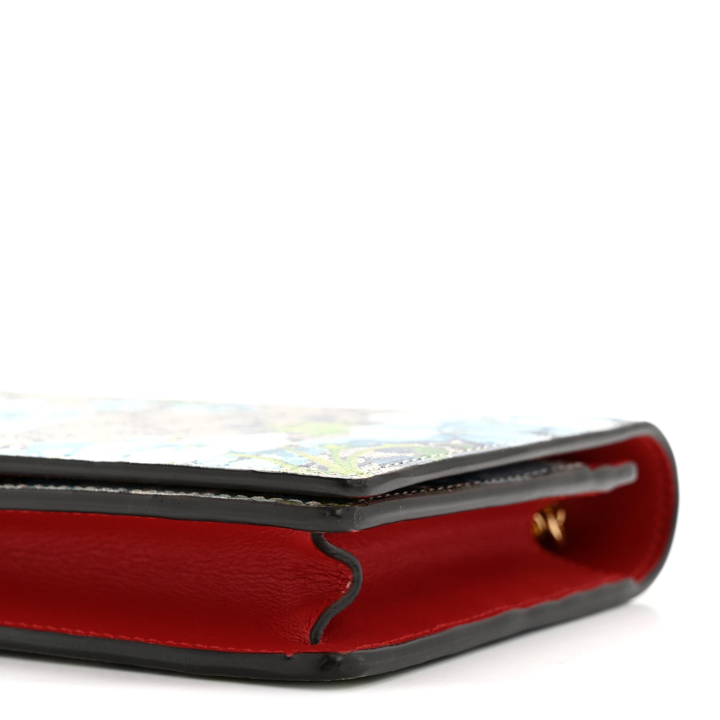 GG Supreme Monogram Blooms Chain Wallet Blue