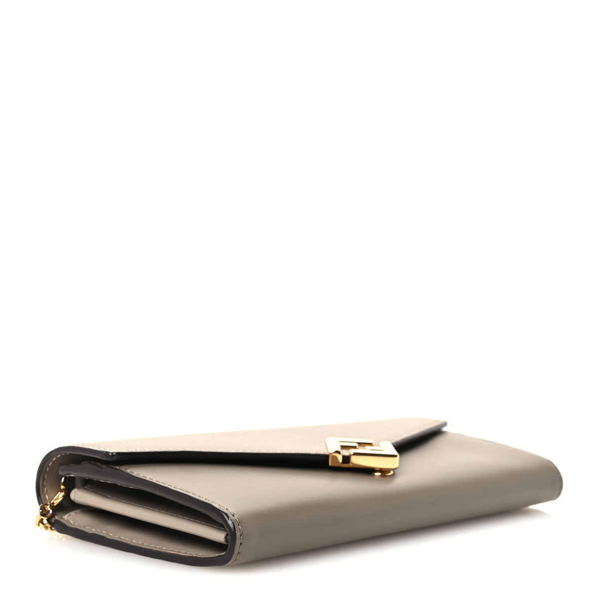Vitello King Cruise FF Diamonds Continental Envelope Wallet On Chain Tartufo Tortora
