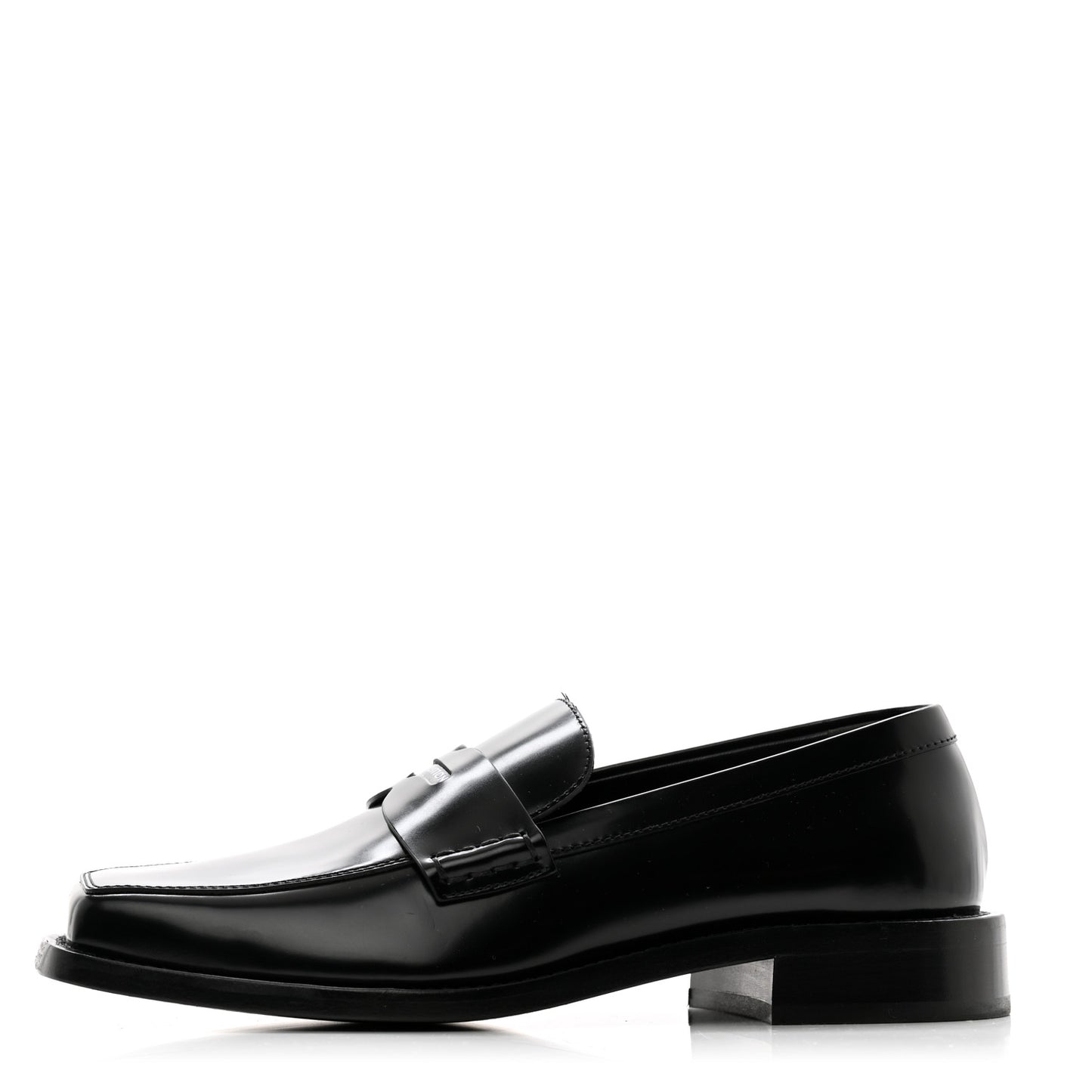 Glazed Calfskin Connelly Flat Loafer 37 Black