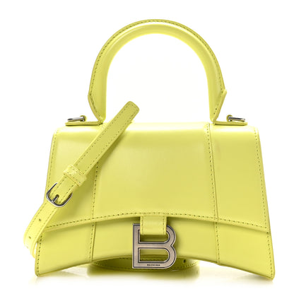 Balenciaga Shiny Box Calfskin Hourglass Top Handle Bag XS Lime 1 of 9