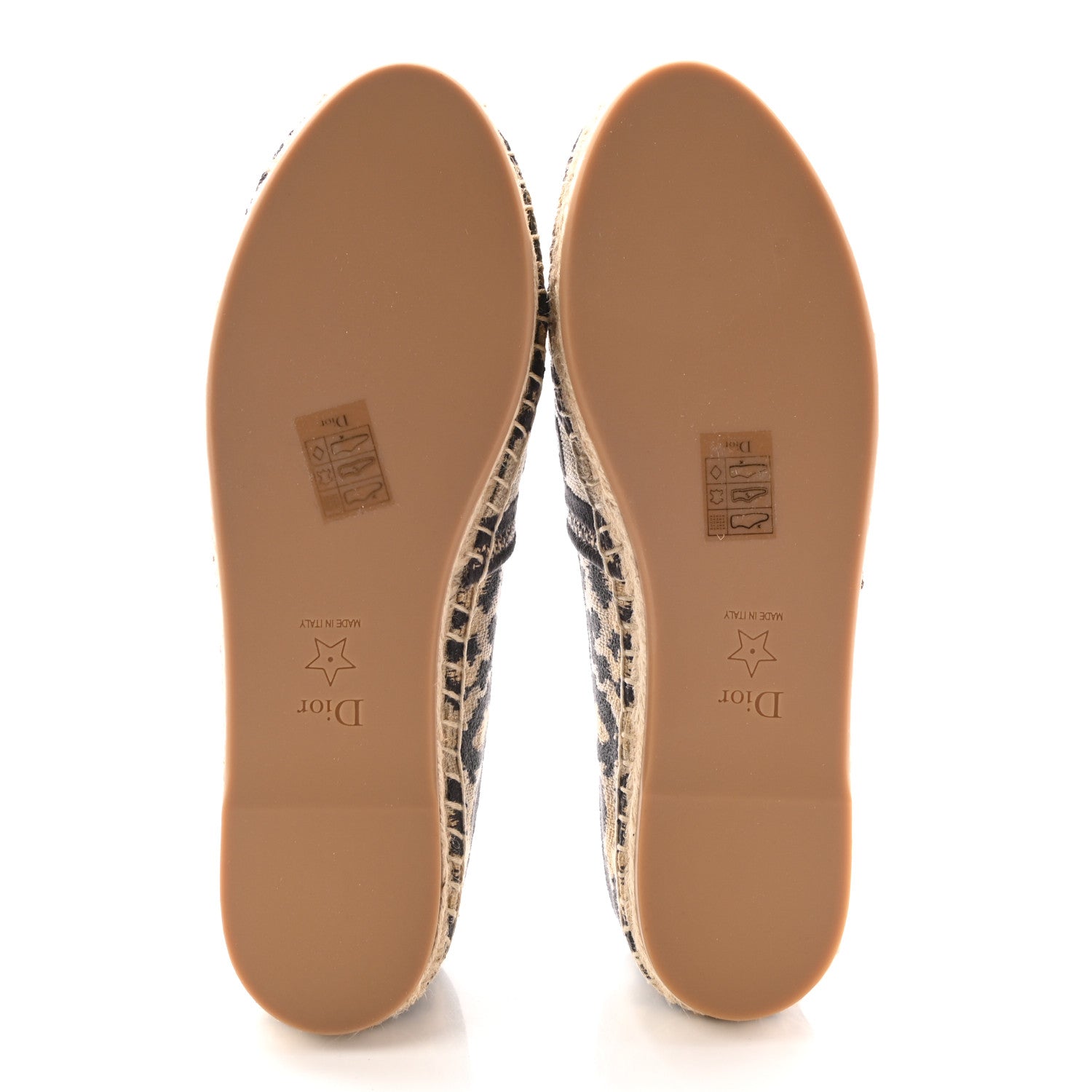 Christian Dior Cotton Embroidered Leopard Print Granville Espadrille 38 Natural 5 of 13