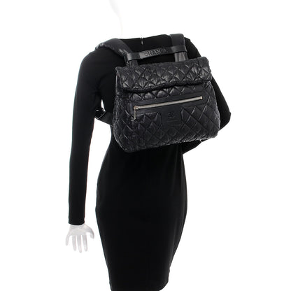 Chanel Nylon Quilted Coco Cocoon Backpack Black 2 of 8