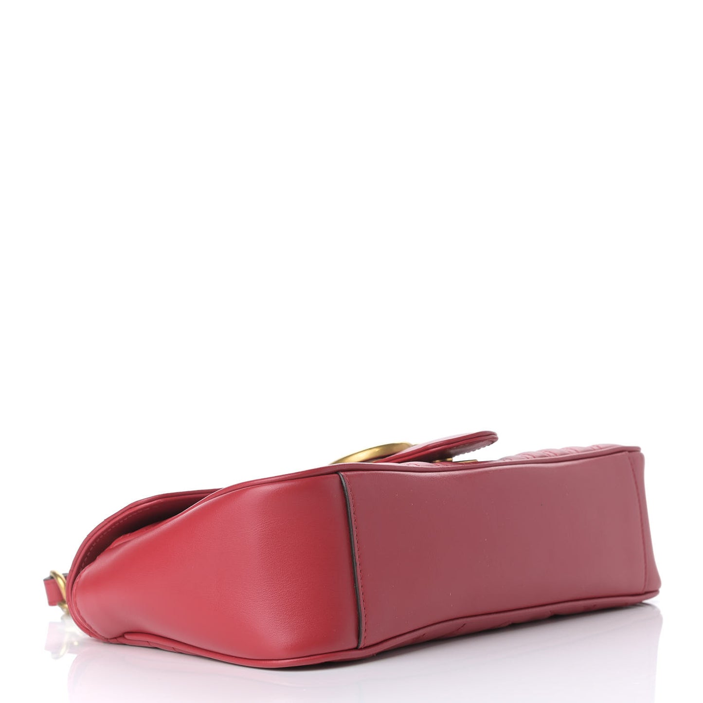Calfskin Matelasse Small GG Marmont Shoulder Bag Hibiscus Red