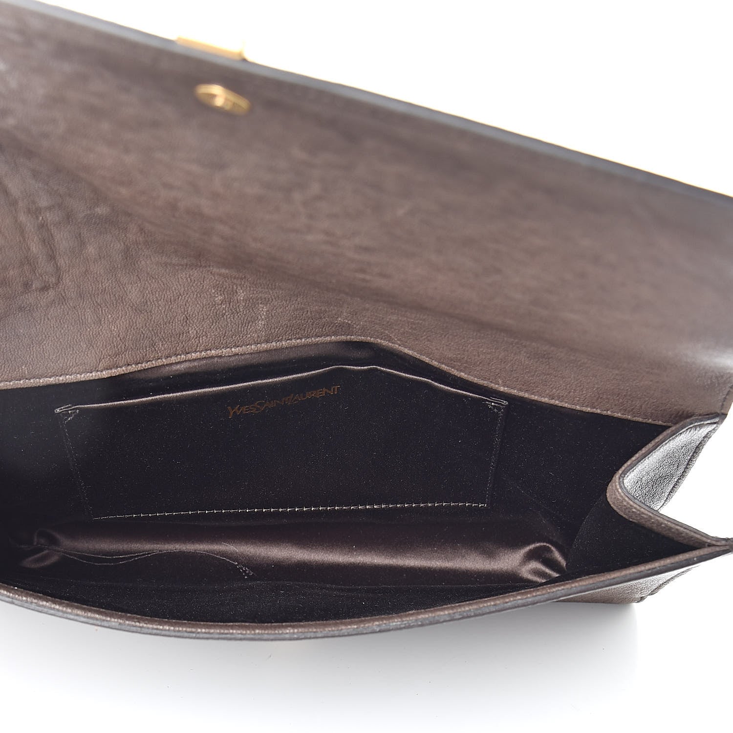 Saint Laurent Sheepskin Classic Y Ligne Clutch Brown 5 of 13