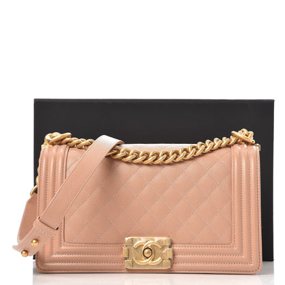 Chanel Caviar Quilted Medium Boy Flap Beige 9 of 9