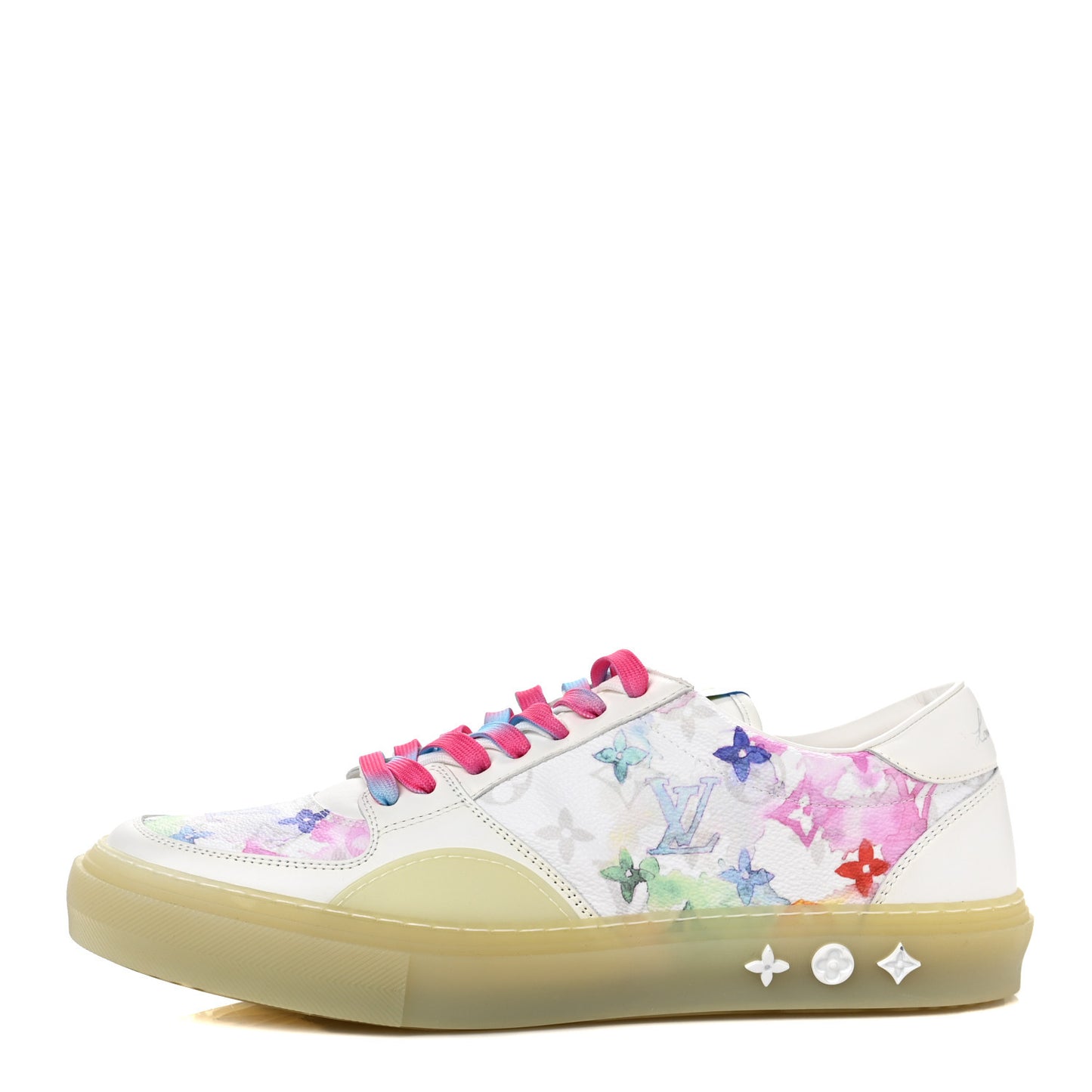 Calfskin Monogram Watercolor Mens LV Ollie Richelieu Sneakers 9.5 Multicolor