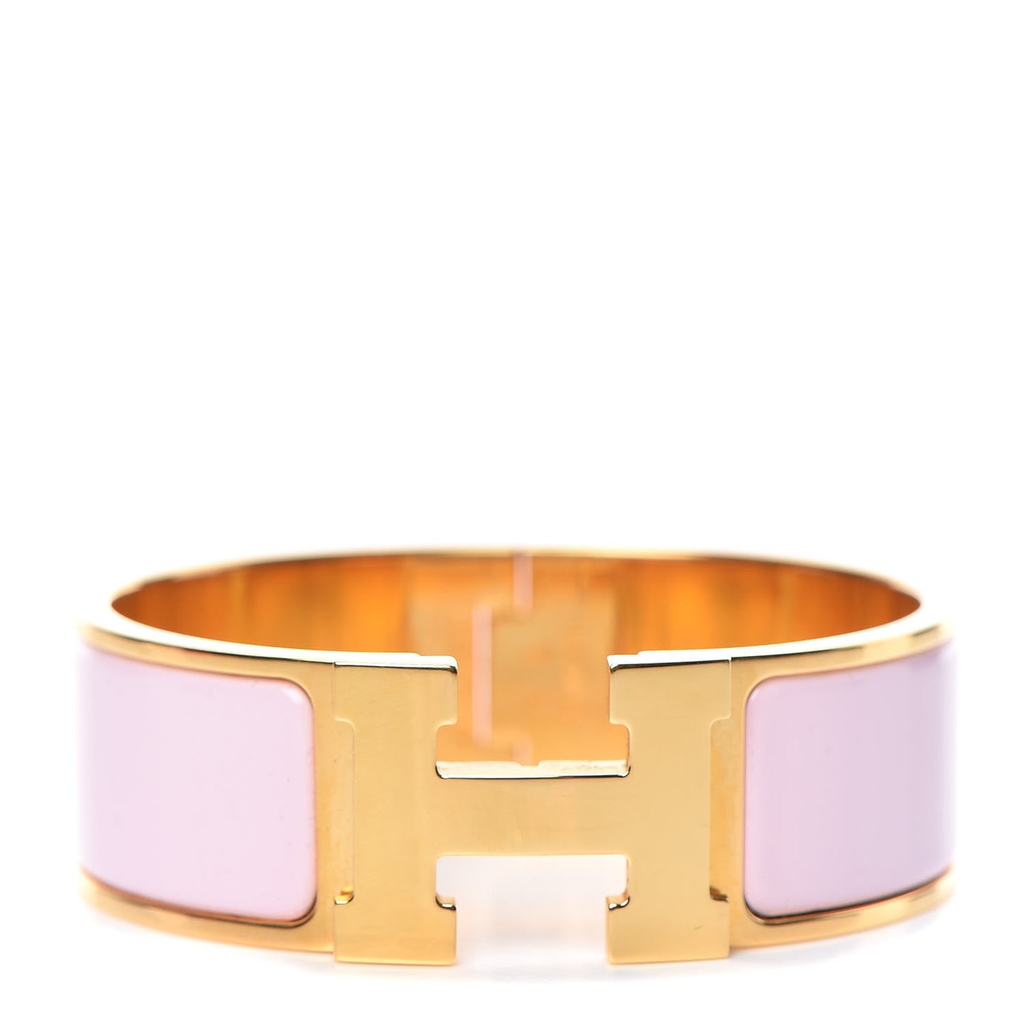 Enamel Wide Clic Clac H Bracelet PM Rose Dragee