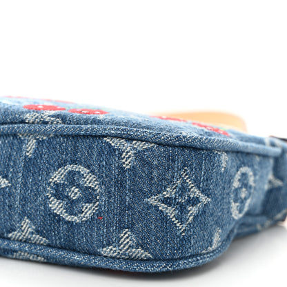 Louis Vuitton LV X TM Monogram Denim Cerises Pochette Accessories Blue 9 of 9
