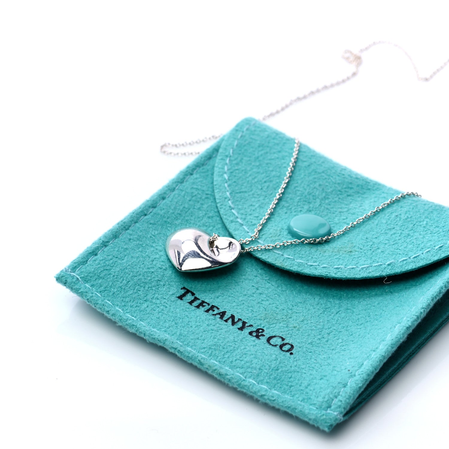 Tiffany Sterling Silver 14mm Elsa Perretti Full Heart Pendant Necklace 6 of 6