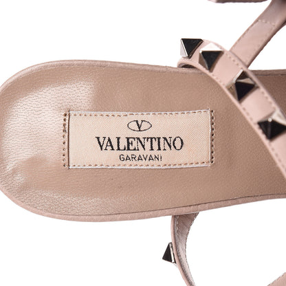 Valentino Garavani Pebbled Calfskin Rockstud Ankle Strap Low Heel Pumps 40 Poudre 6 of 8