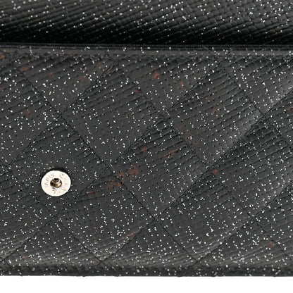 Chanel Glitter Calfskin Quilted Wallet on Chain WOC Black Silver 12 of 13