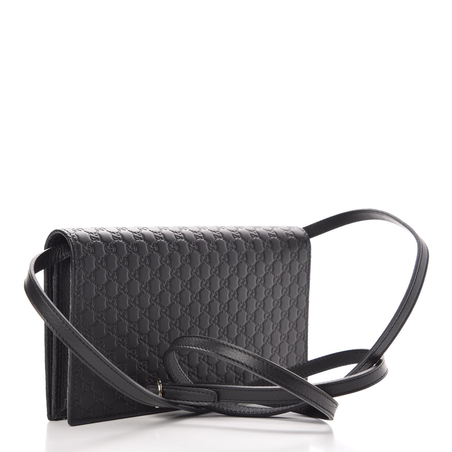 Microguccissima Crossbody Wallet Black