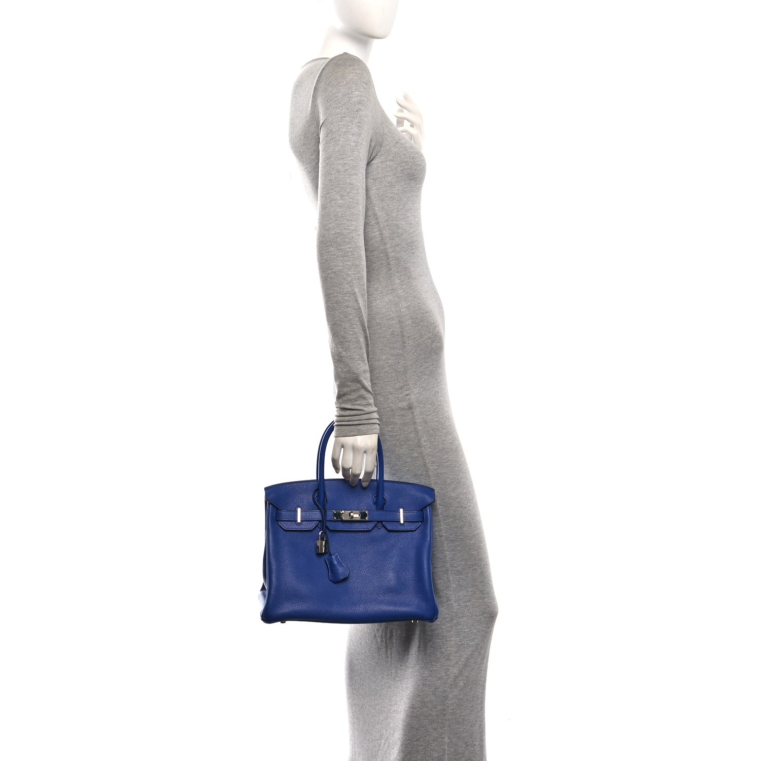 Hermes Taurillon Novillo Horseshoe Birkin 30 Bleu Brighton 2 of 13