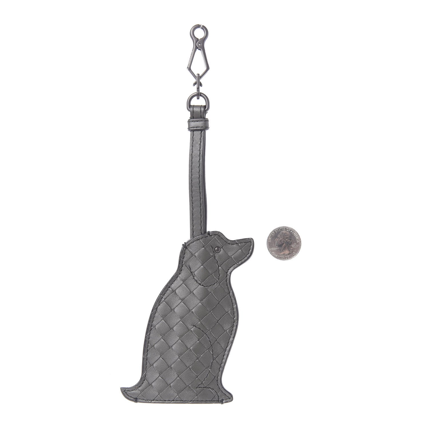 Bottega Veneta Nappa Intrecciato Dog Bag Charm Light Grey 2 of 5