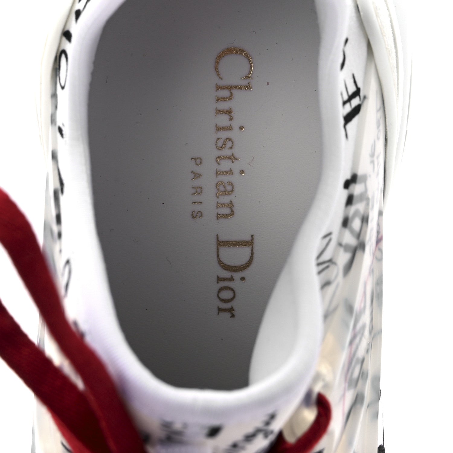 Christian Dior Neoprene Rubber Dioramour Womens D-Connect Sneakers 38 White Red 8 of 8