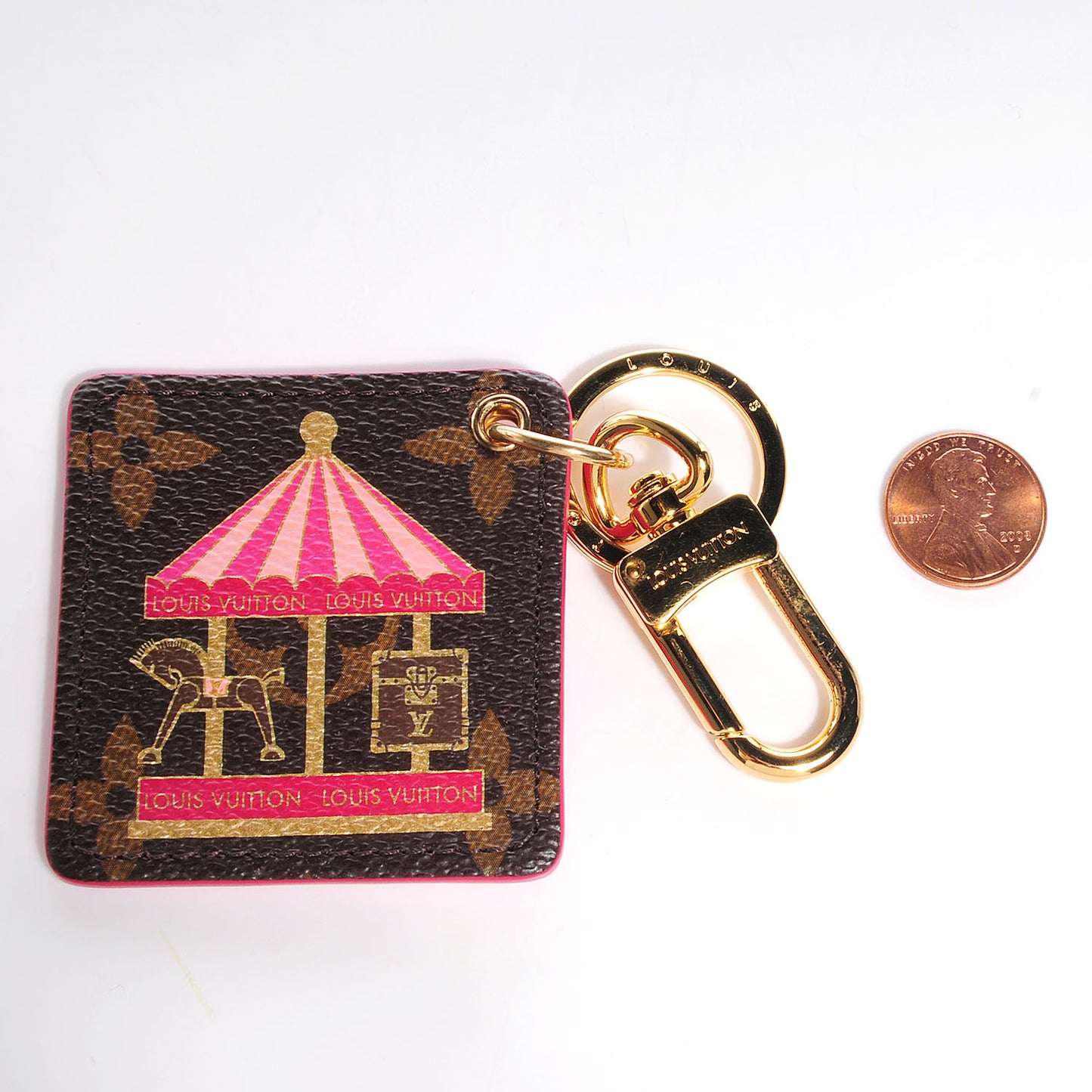 Monogram Illustre Carousel Bag Charm Key Ring Pink