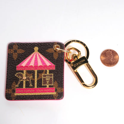 Louis Vuitton Monogram Illustre Carousel Bag Charm Key Ring Pink 2 of 8