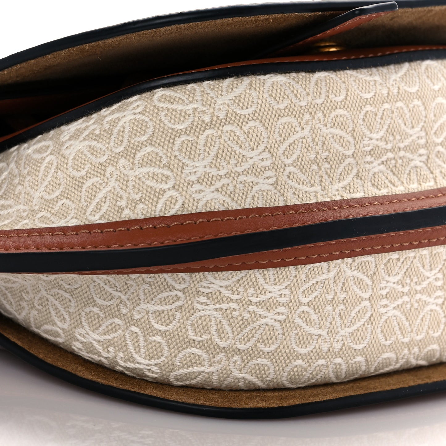 Calfskin Canvas Anagram Mini Gate Dual Bag Ecru Tan