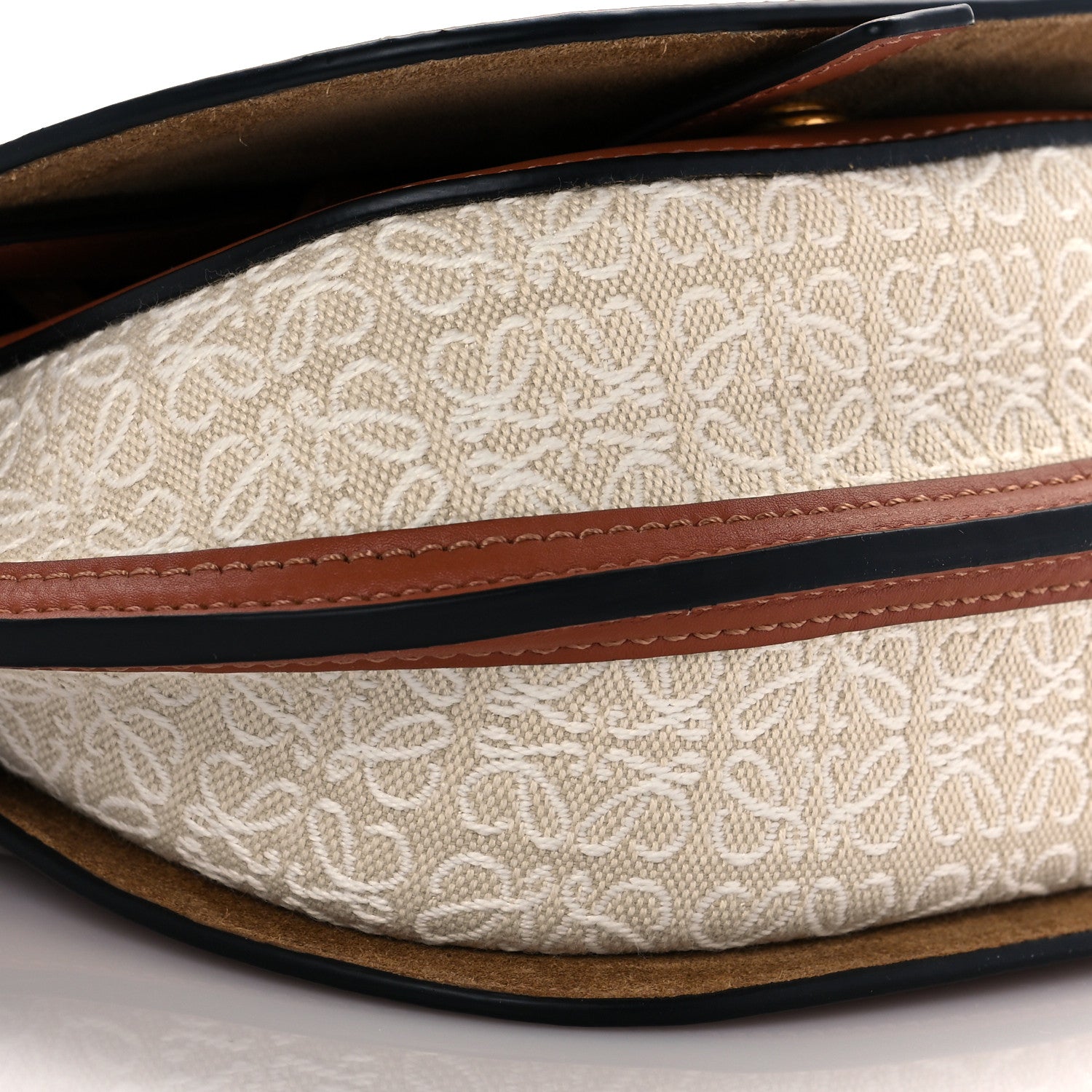 Loewe Calfskin Canvas Anagram Mini Gate Dual Bag Ecru Tan 9 of 10