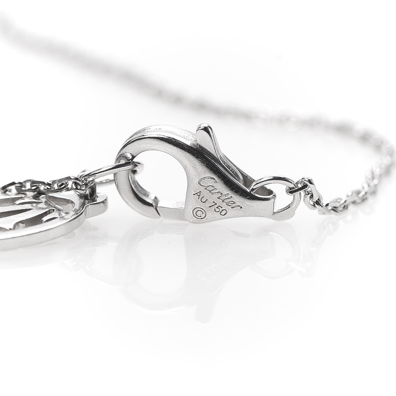 Cartier 18K White Gold Diamond Symbols Cross Bracelet 5 of 5