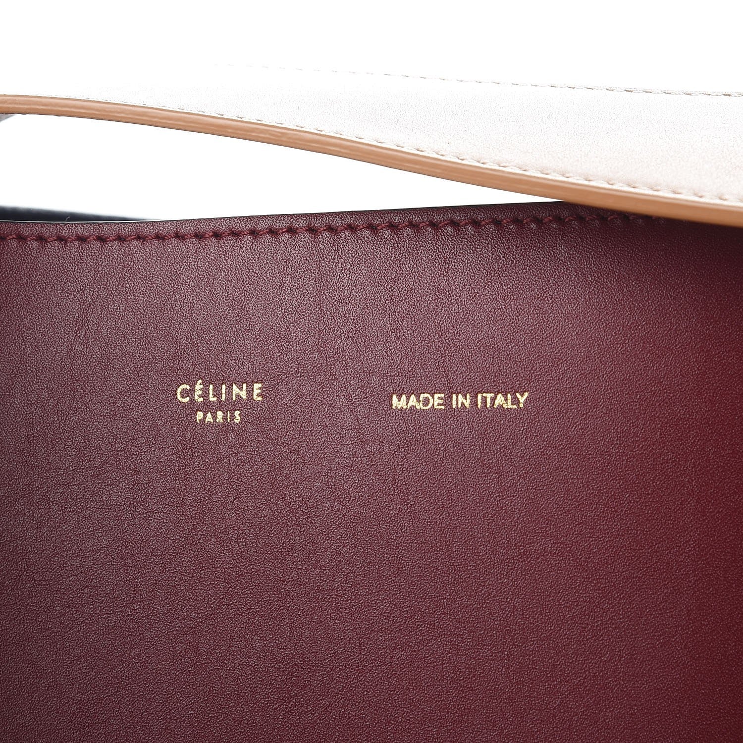 Celine Shiny Smooth Calfskin Small Twisted Cabas Dark Ruby Navy 8 of 11