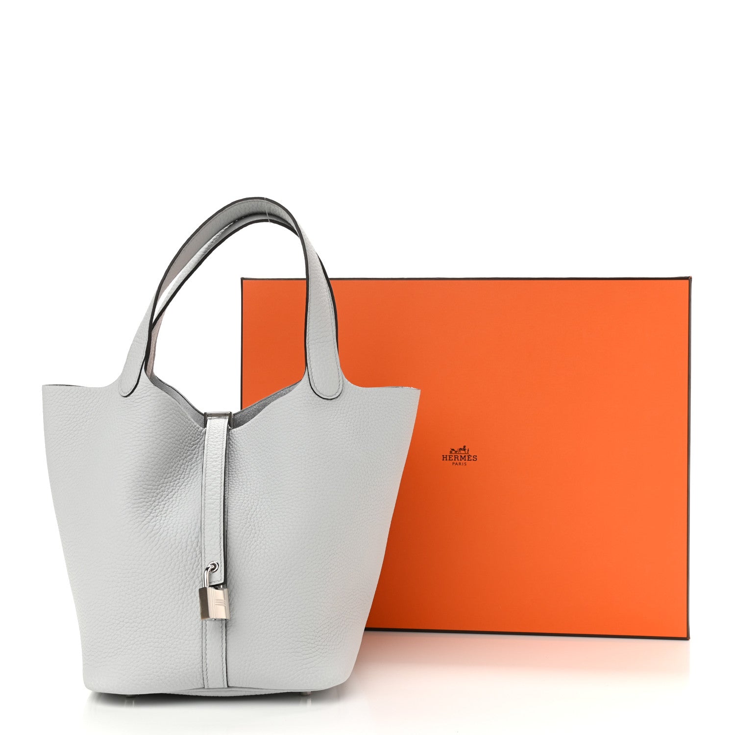 Hermes Taurillon Clemence Picotin Lock 22 MM Bleu Brume 11 of 11