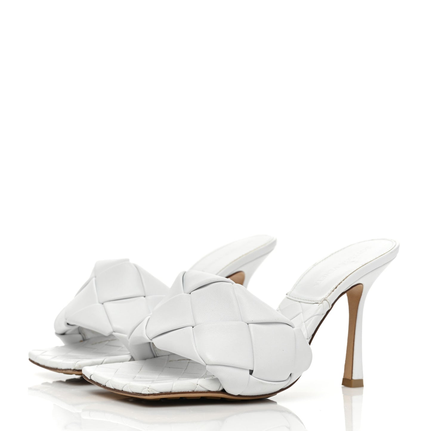 Nappa Maxi Intrecciato Lido Mule Sandals 37 Optic White