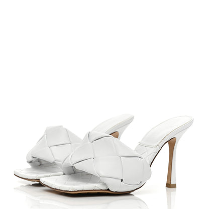 Bottega Veneta Nappa Maxi Intrecciato Lido Mule Sandals 37 Optic White 3 of 8