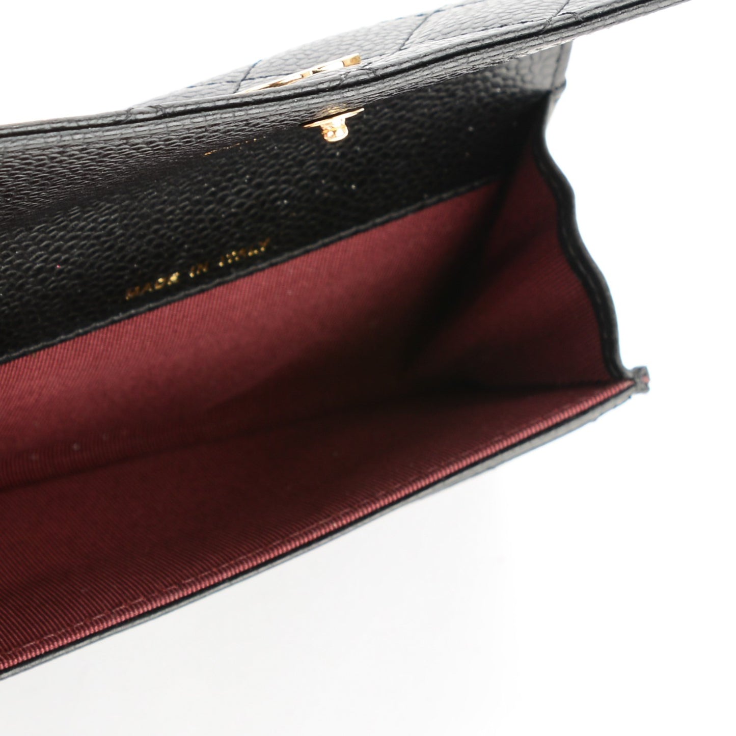 Caviar Quilted Card Holder Black