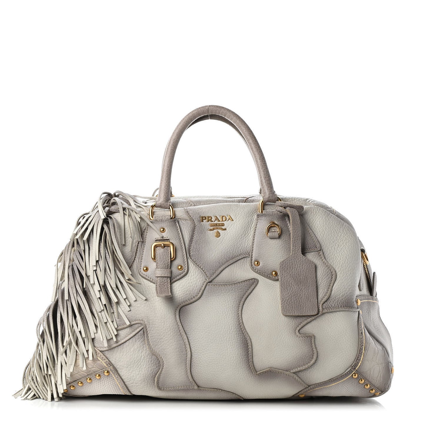 Cervo Patchwork Fringe Bowler Bianco