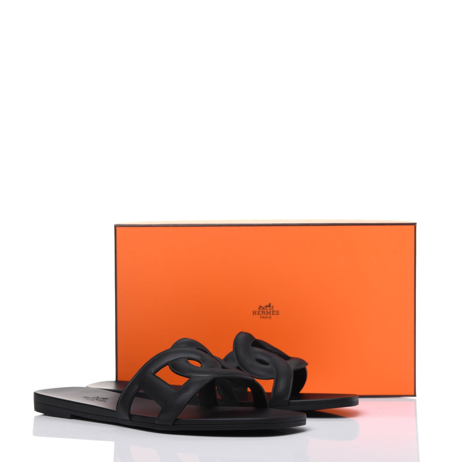 Hermes Rubber Aloha Sandals 38 Black 9 of 9