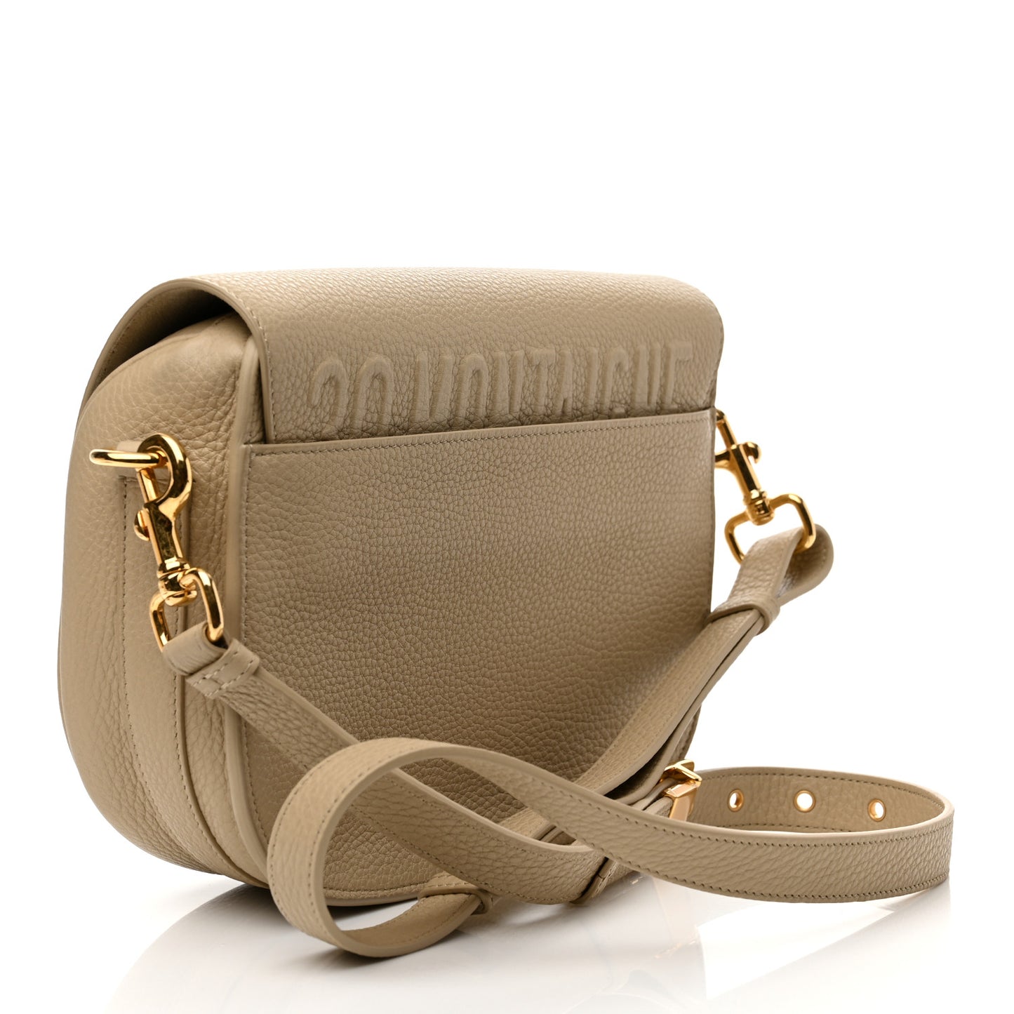 Grained Calfskin Medium Bobby Flap Beige