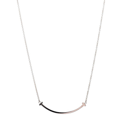 Tiffany 18K Rose Gold Small T Smile Pendant Necklace 1 of 6