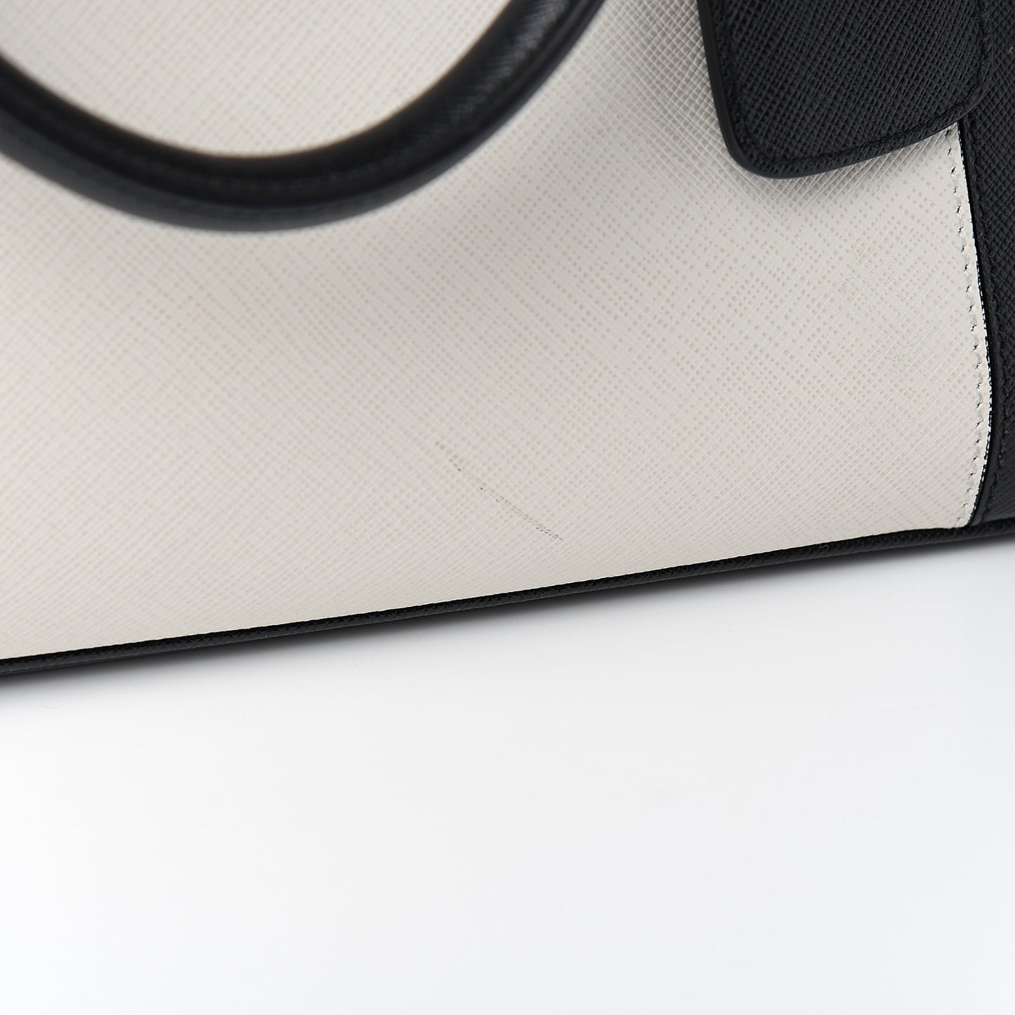 Saffiano Lux Colorblock Medium Galleria Double Zip Tote Black Talco