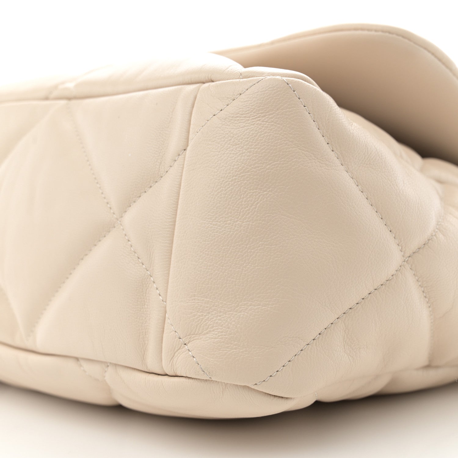 Chanel Lambskin Quilted Maxi Chanel 19 Flap Light Beige 10 of 12