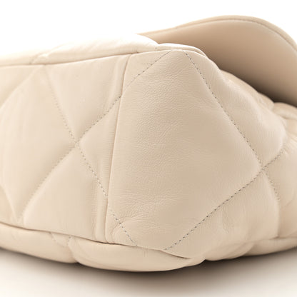 Chanel Lambskin Quilted Maxi Chanel 19 Flap Light Beige 10 of 12