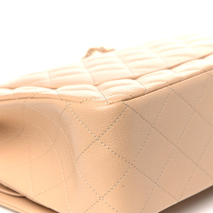 Chanel Caviar Quilted Jumbo Double Flap Beige Clair 12 of 17