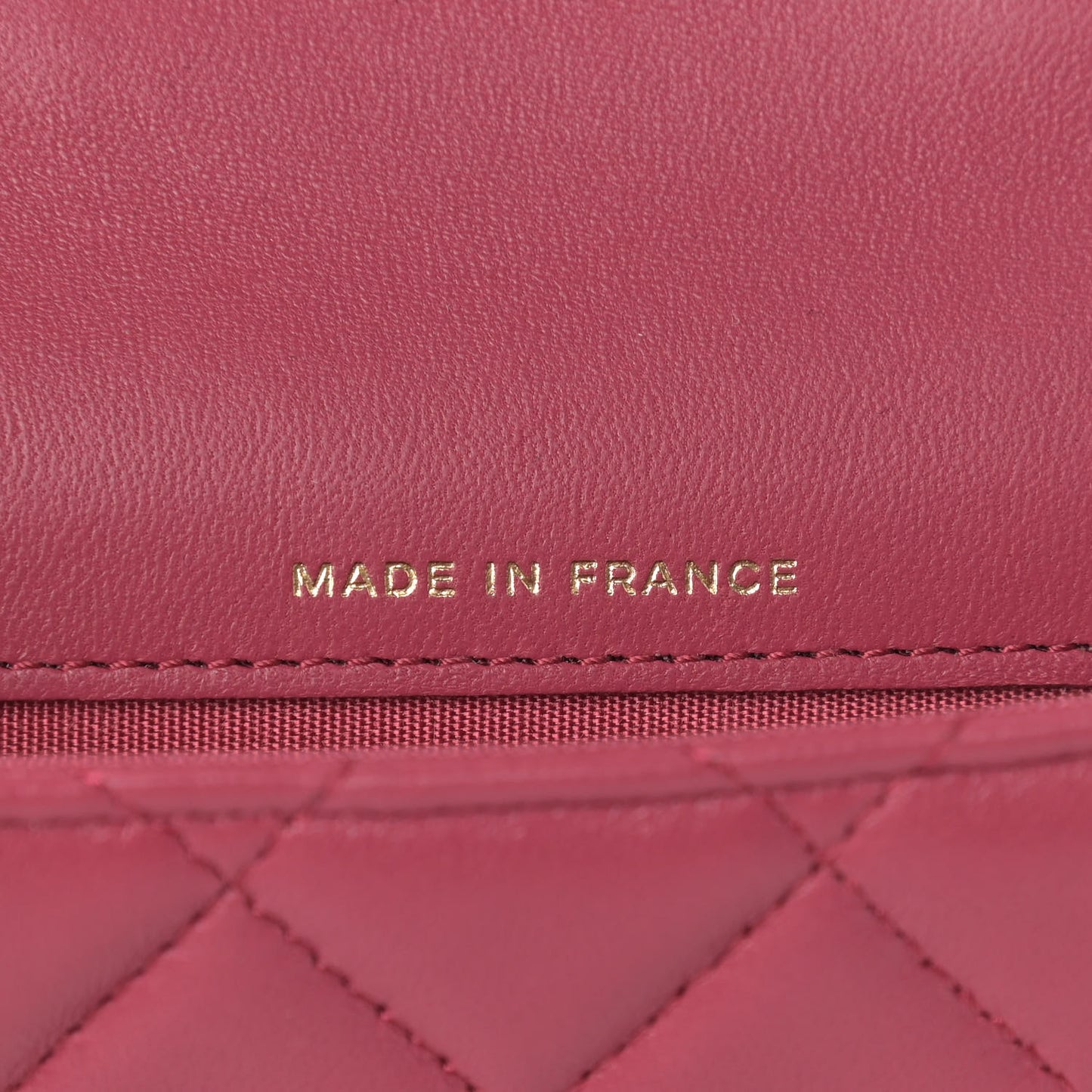 Lambskin Quilted Top Handle Flap Coin Purse With Chain Dark Pink