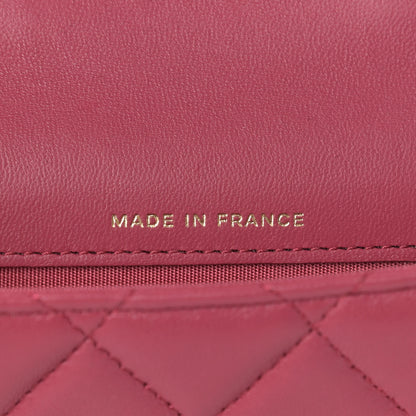 Chanel Lambskin Quilted Top Handle Flap Coin Purse With Chain Dark Pink 7 of 12