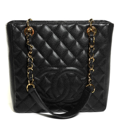 Chanel Caviar Quilted Petit Shopping Tote PST Black 1 of 8