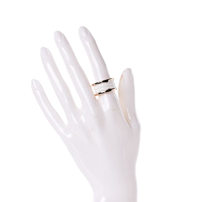 Bulgari 18K Rose Gold White Ceramic B.Zero1 Four-Band Ring 53 6.25 2 of 5