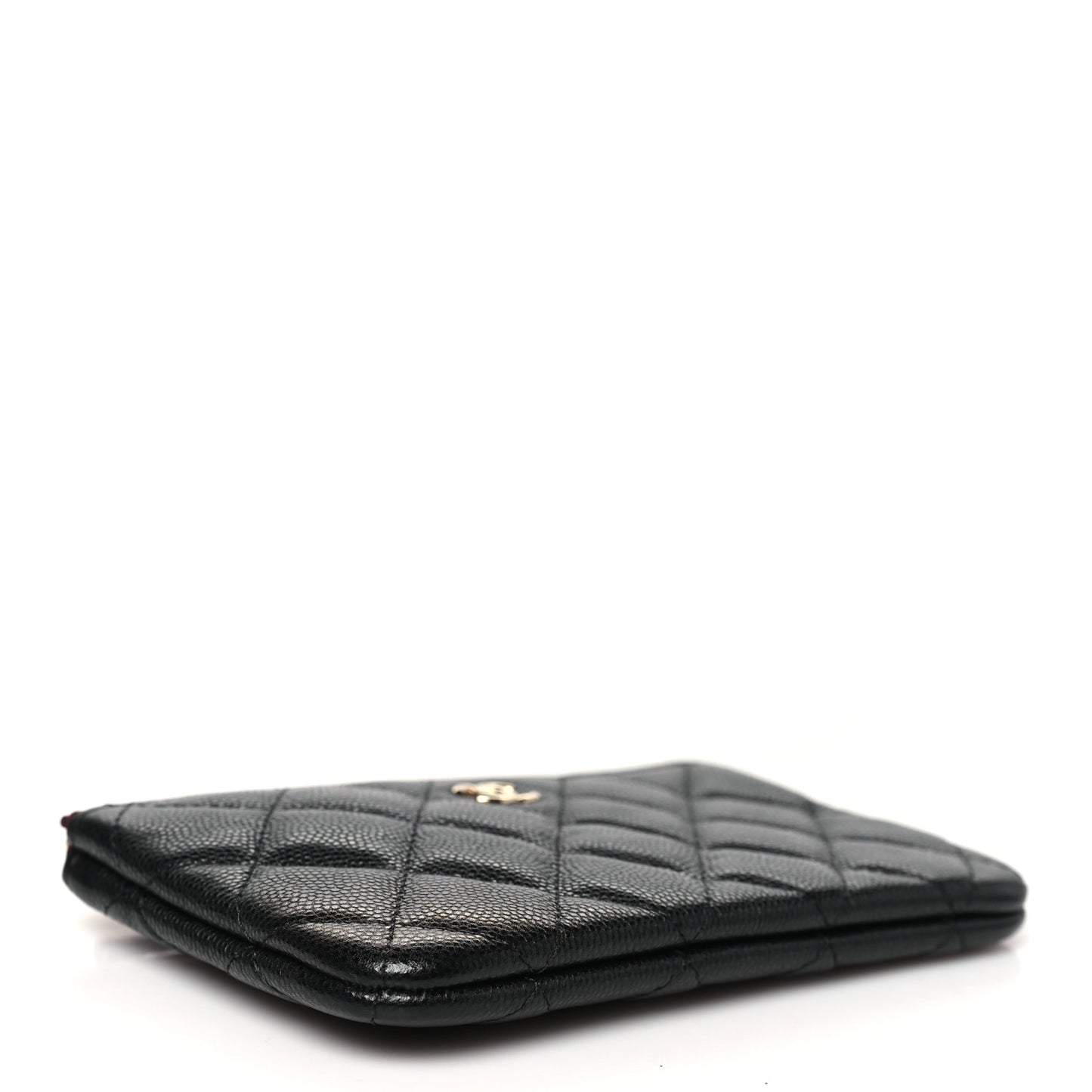 Caviar Quilted Small Cosmetic Case Black