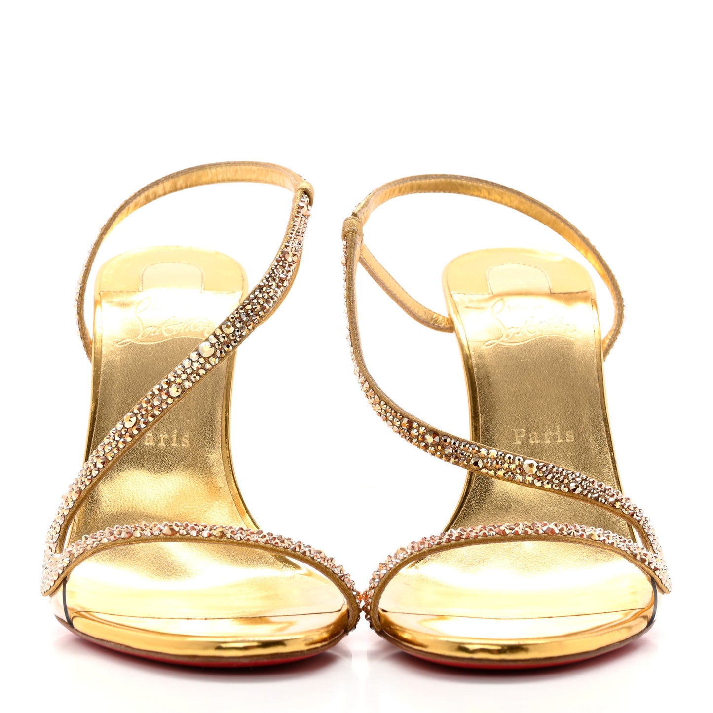 Crystal Strass Rosalie 100 Sandals 41 Cry Aurum Gold